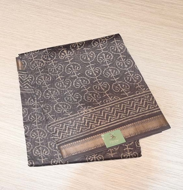 Ash Grey Maheshwari Art Silk Saree