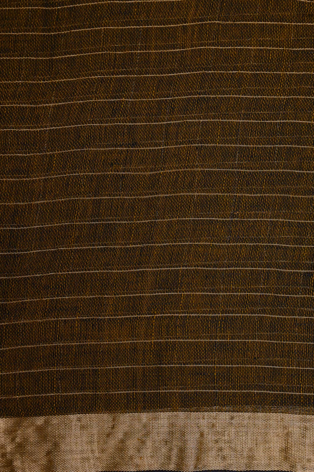 Olive Brown Linen Saree-DDA041