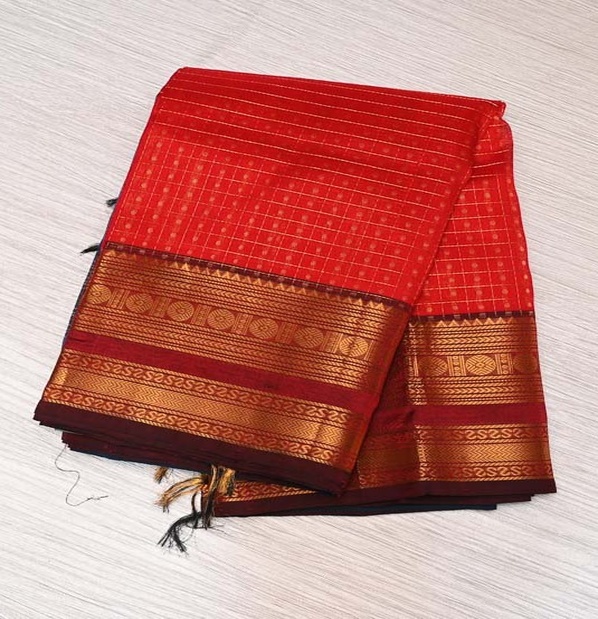 Chilli Red Silk Cotton Saree