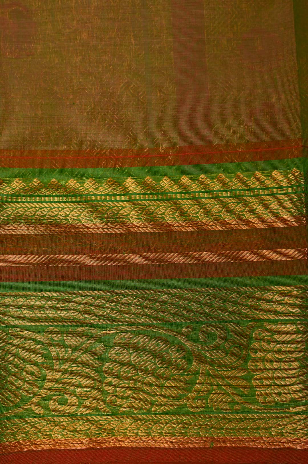 Bottle Green Pure Chettinad Cotton Saree-DDA053