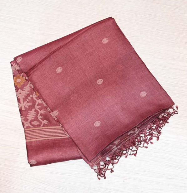 Dusty Rose Pure Tussar Saree