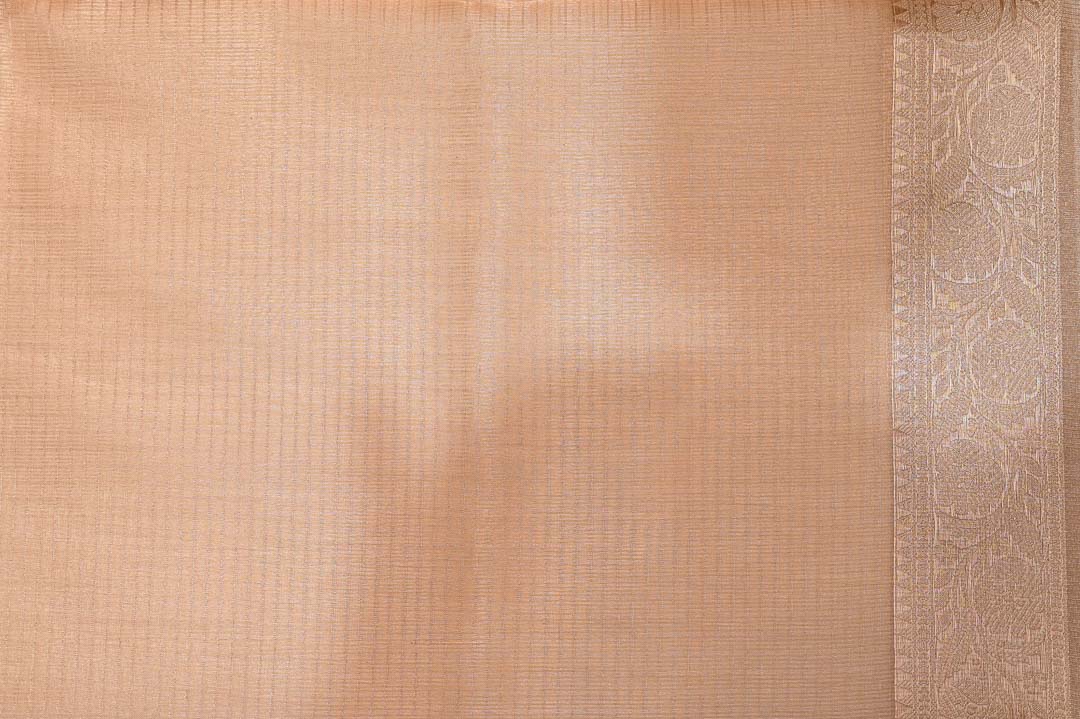 Golden Beige with Coral Floral Fancy Saree – DDA019