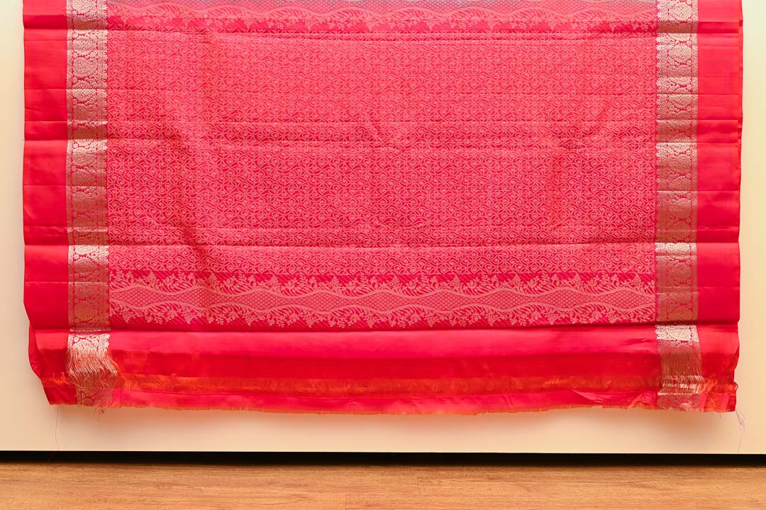 Sea Green with Senthooram Sivappu Border Kanchipuram Silk Saree – DDA005