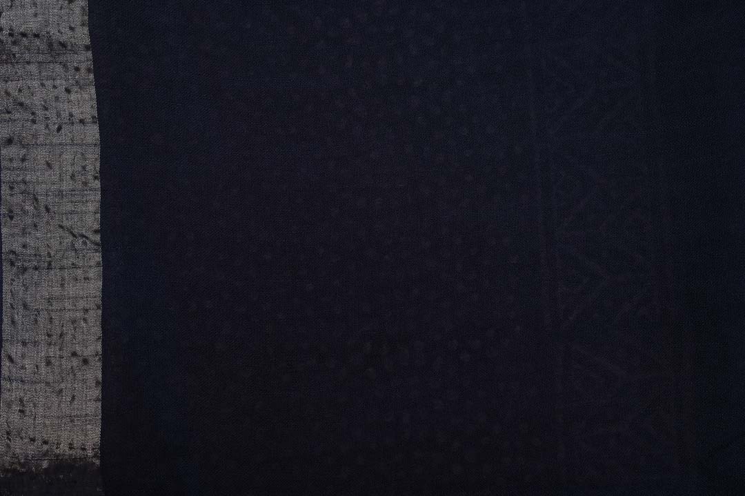 Jet Black Linen Saree-DDA039