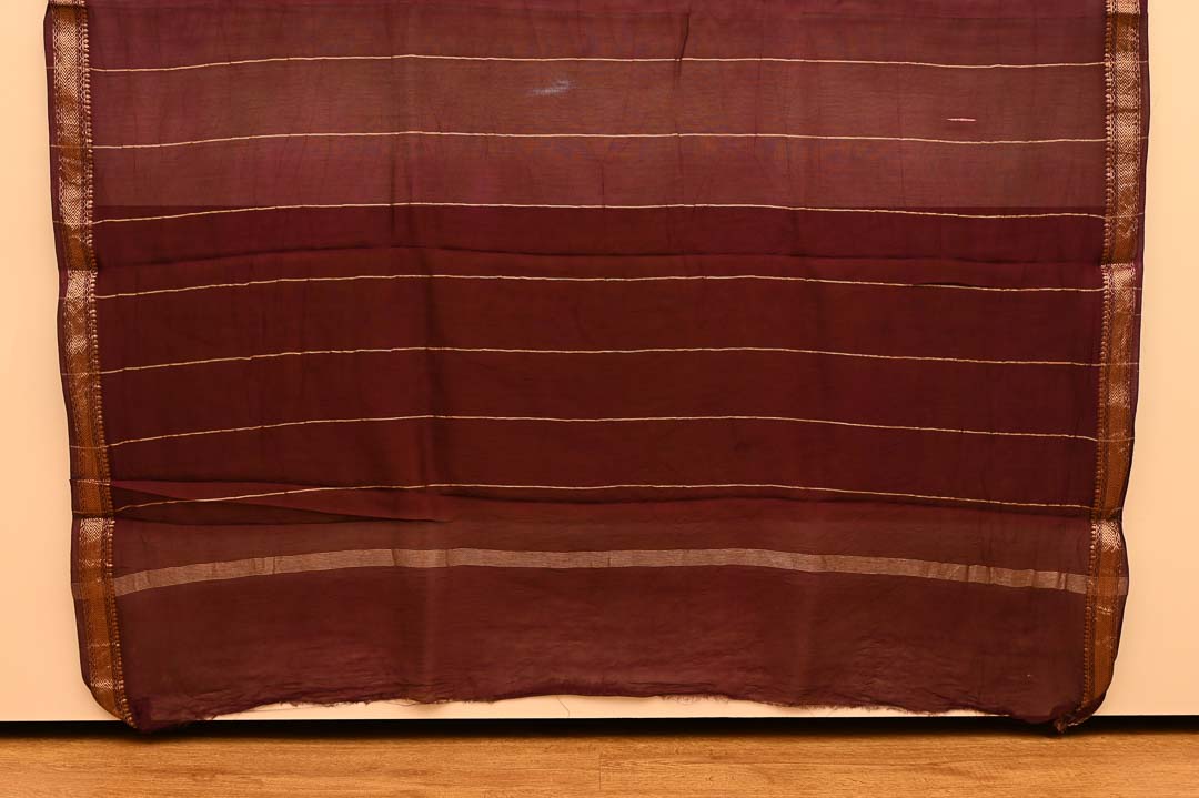 Mulberry Maroon Maheshwari Art Silk Saree-DDA036