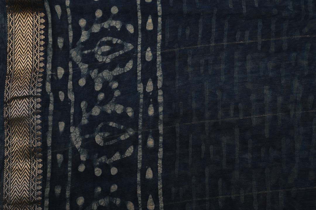 Ink Blue Maheshwari Art Silk Saree -DDA032