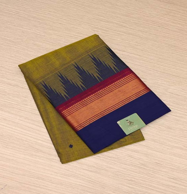 Mehndi Green Chettinad Cotton Saree