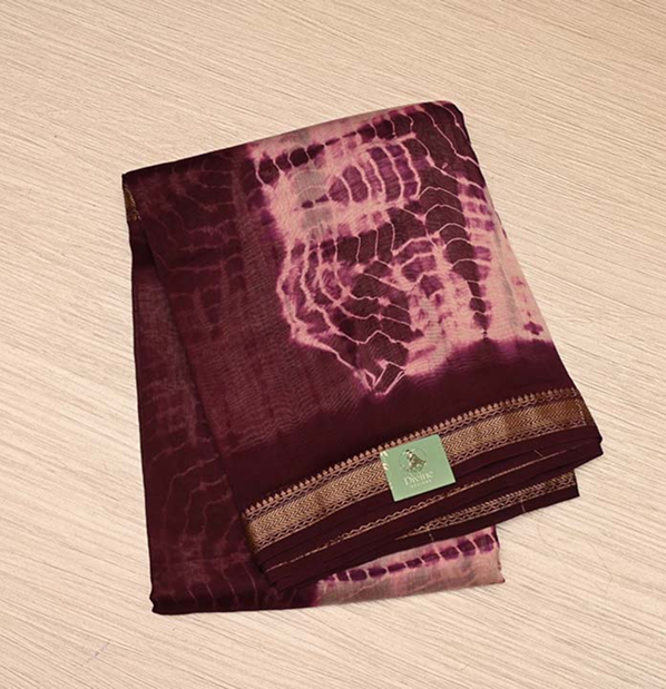 Mulberry Maroon Maheshwari Art Silk Saree