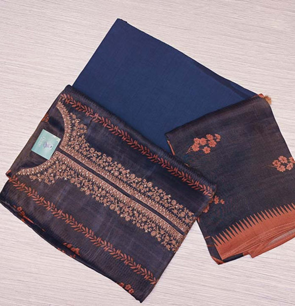 Navy Blue Tissue Salwar Material