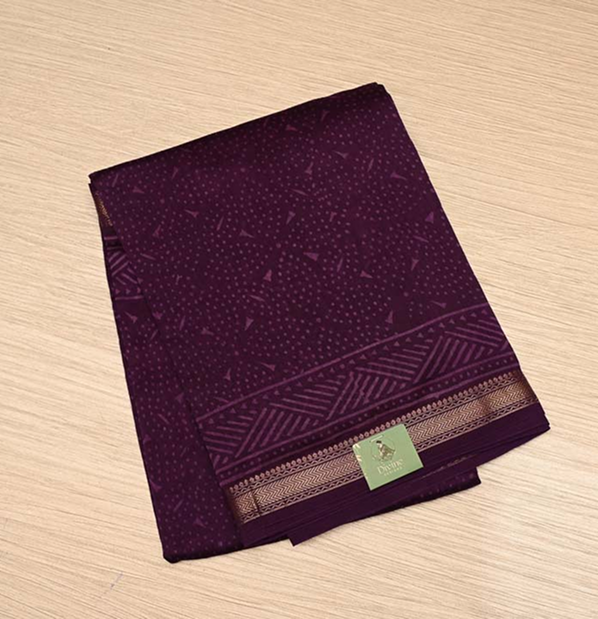 Plum Wine Maheshwari Art Silk Saree