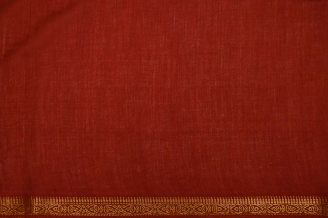 Tomato Red Pure Cotton Saree – DDA025