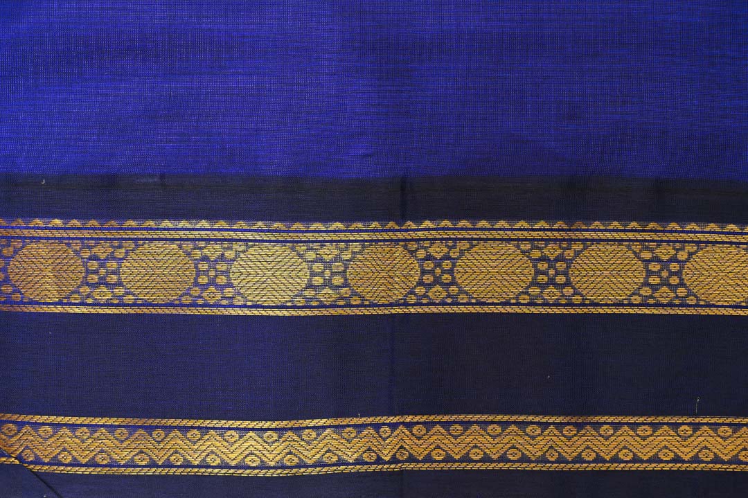 Rosapoo Manjal Kattam with Deep Blue Border Pure Silk Cotton Saree – DDA016