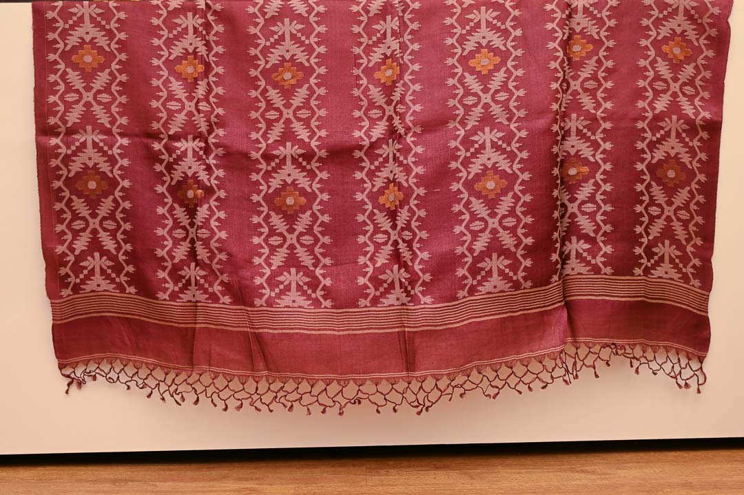 Dusty Rose Pink Pure Tussar Saree – DDA010