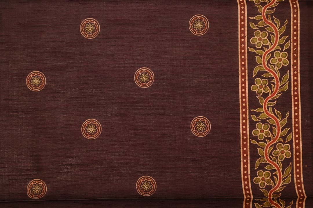 Coffee Brown Semi Tussar Saree - DDA030
