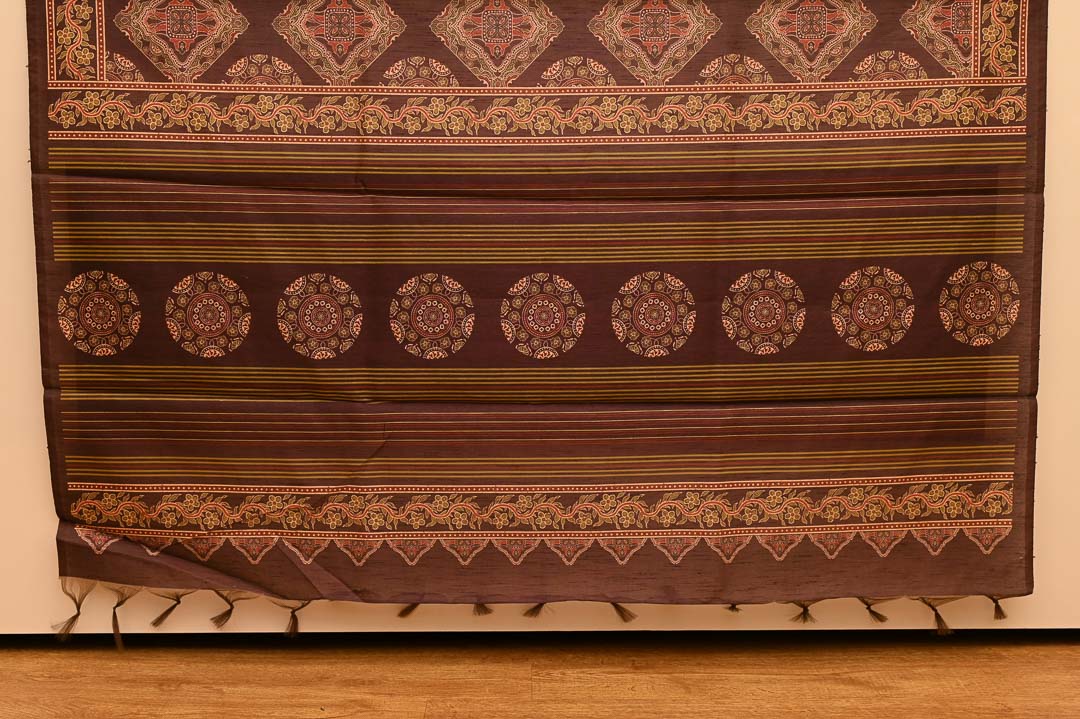 Coffee Brown Semi Tussar Saree - DDA030