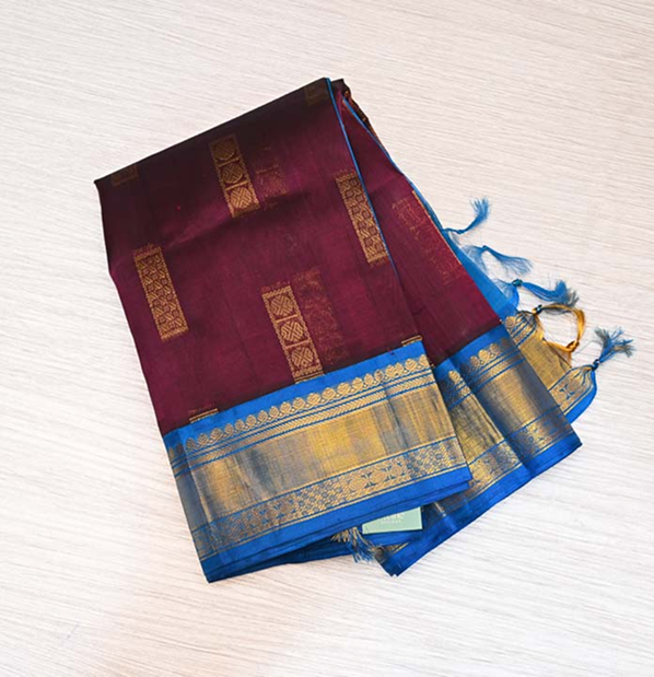 Thiratchai Maroon Kanchipuram Silk Saree