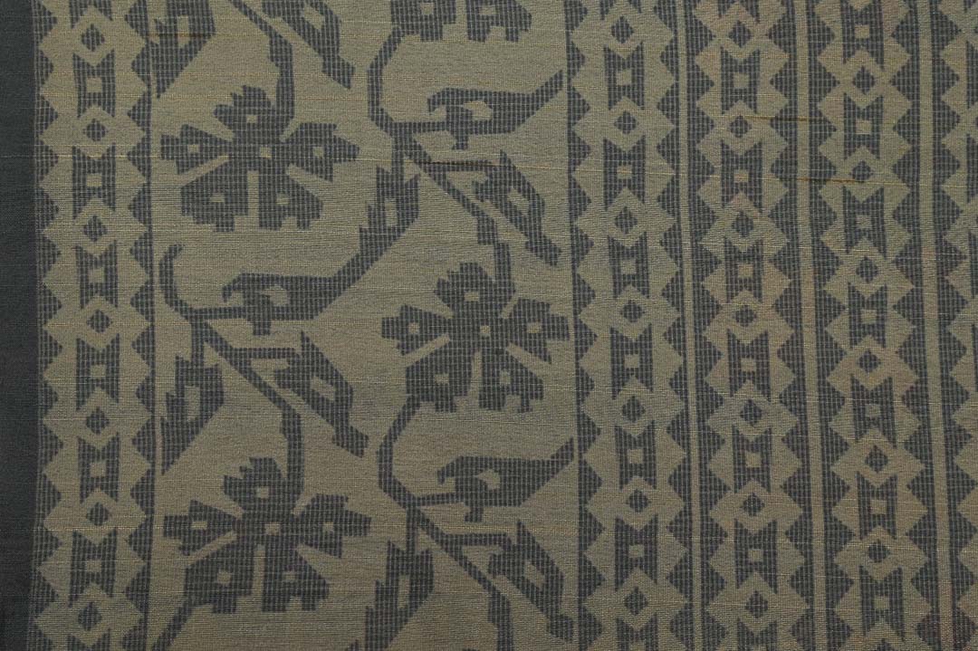 Slate Blue Semi Tussar Saree-DDA033